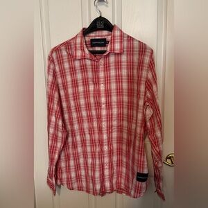 Men’s Calvin Klein button down red checked XL shirt